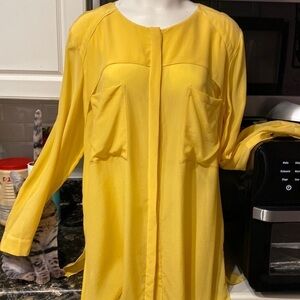 B Black Label by Chico’s solid yellow long sleeve button front plus sz blouse 2